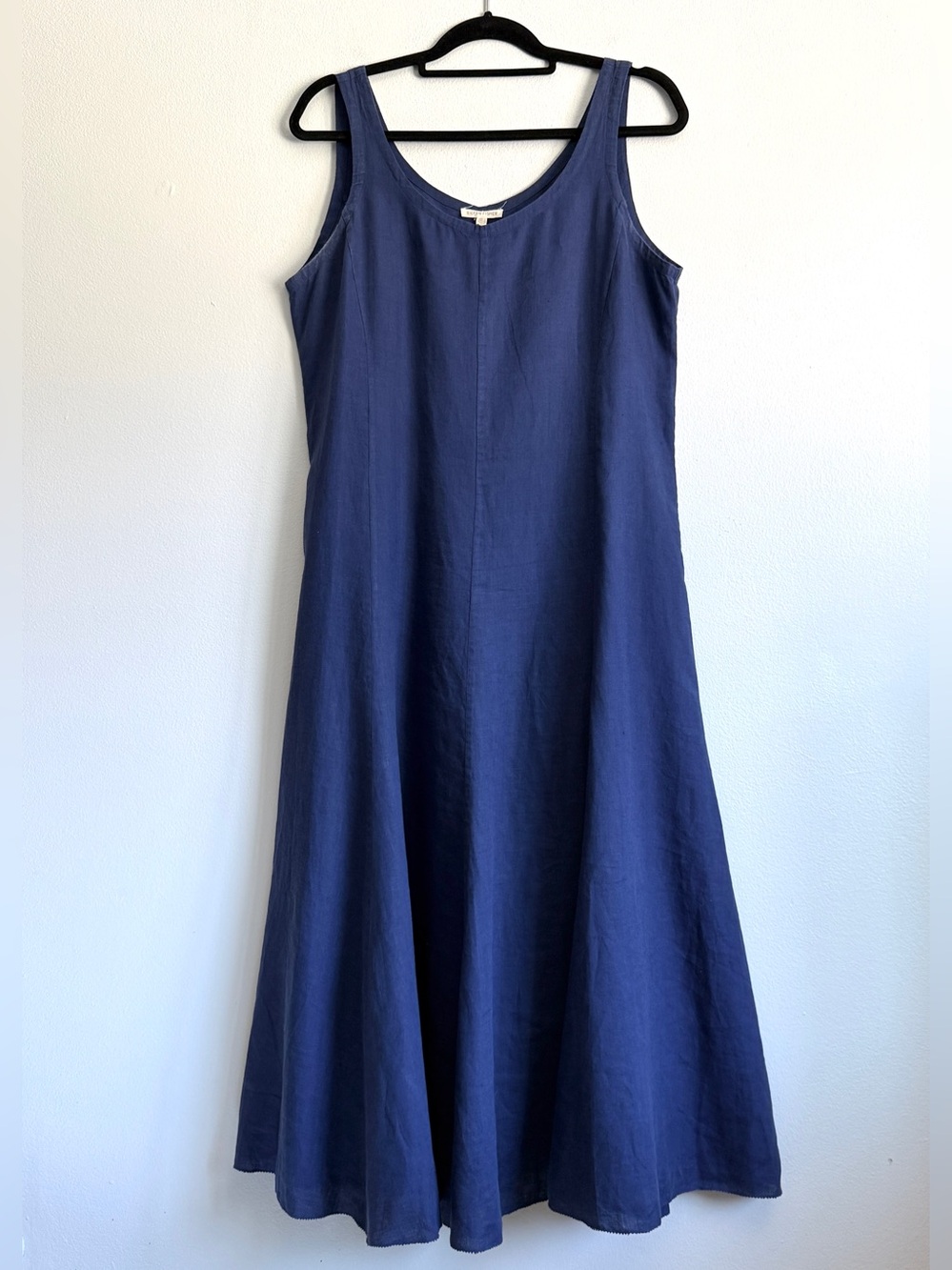 Eileen Fisher Blue Linen Sleeveless A-Line Maxi Dress Women’s M